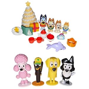 Bluey and Friends Mixed Playsets Figurines Holiday Christmas Tree Dishes Toys